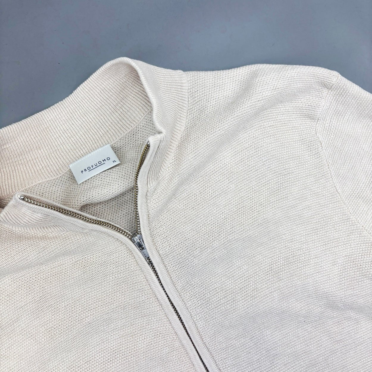 Beige Profuomo Zip Vest - Men XL - Very Good - Revaleur