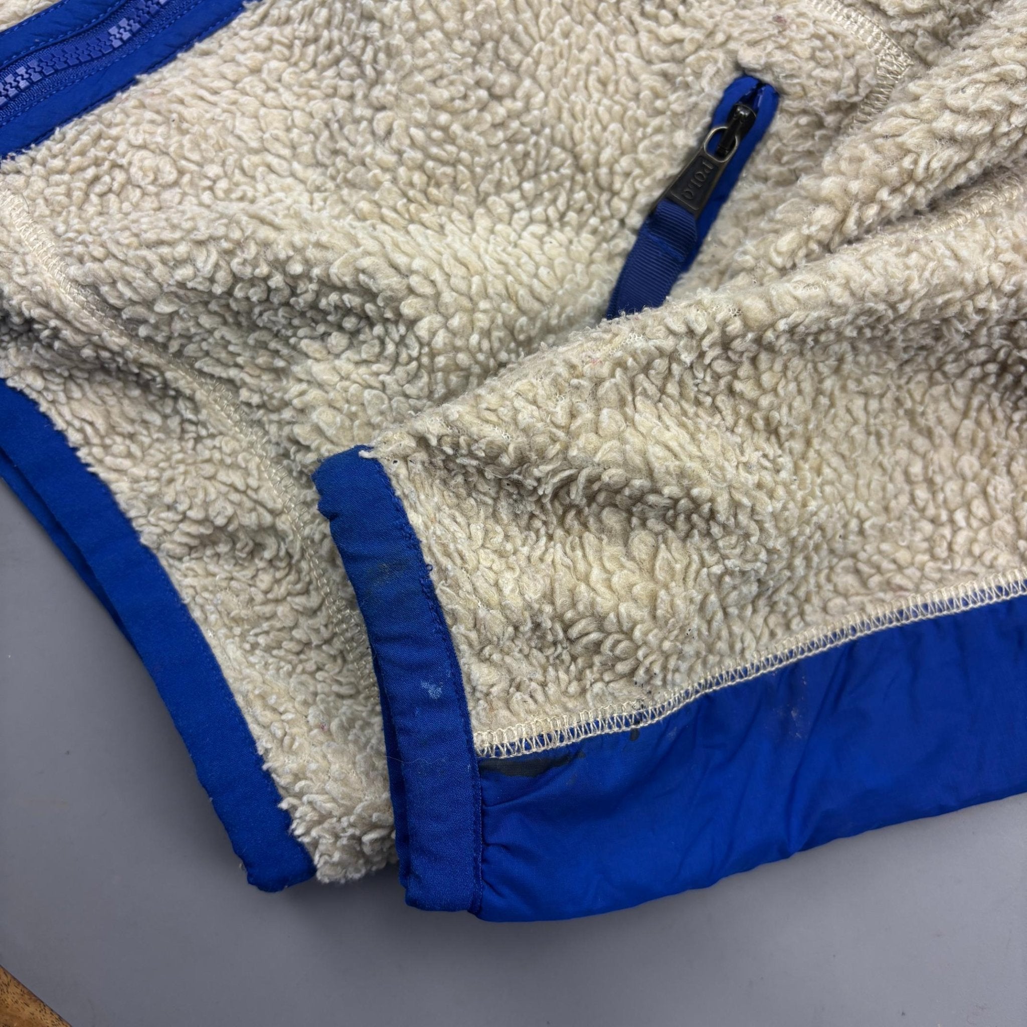 Beige Ralph Lauren Fleece Jacket - Men M - Very Good - Revaleur