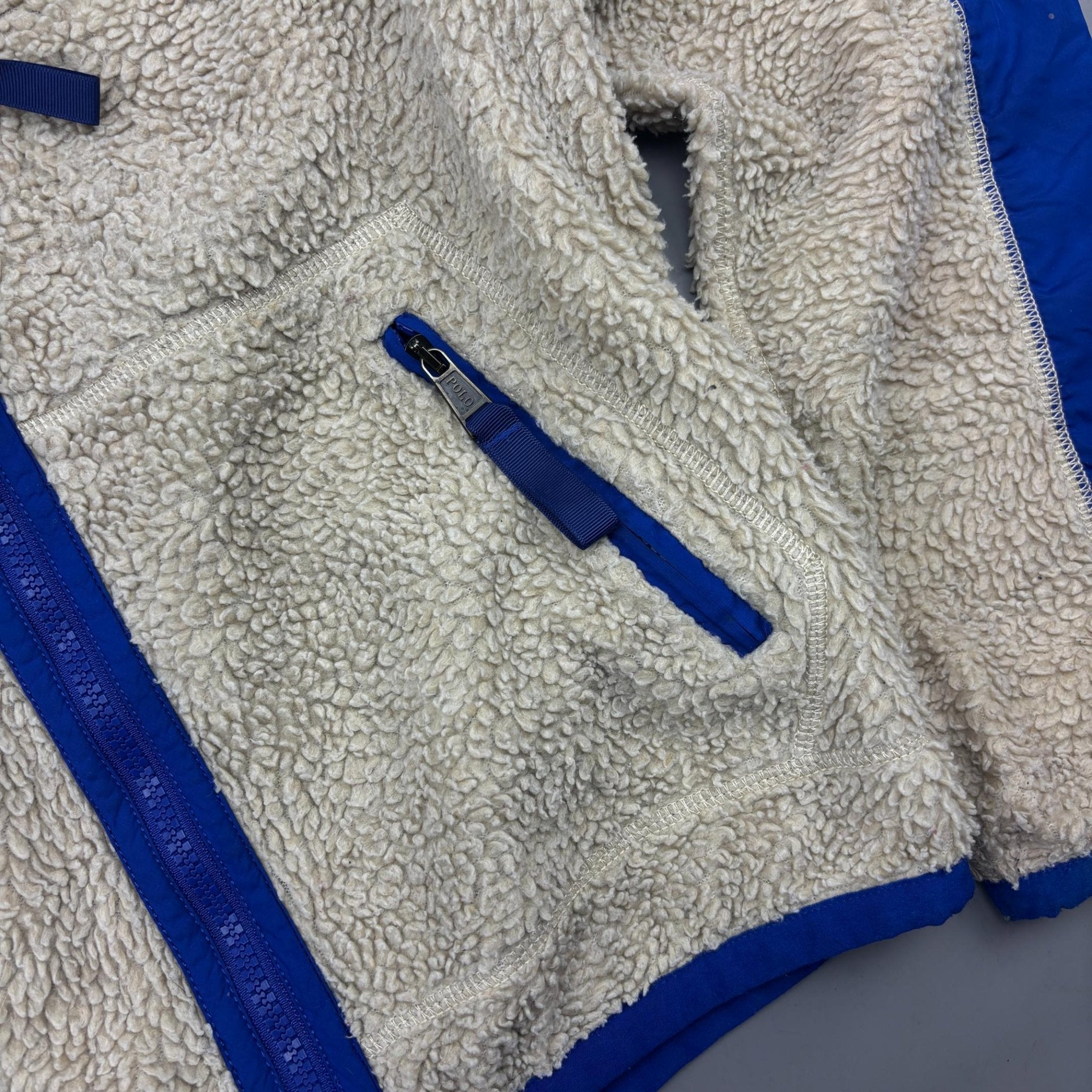 Beige Ralph Lauren Fleece Jacket - Men M - Very Good - Revaleur