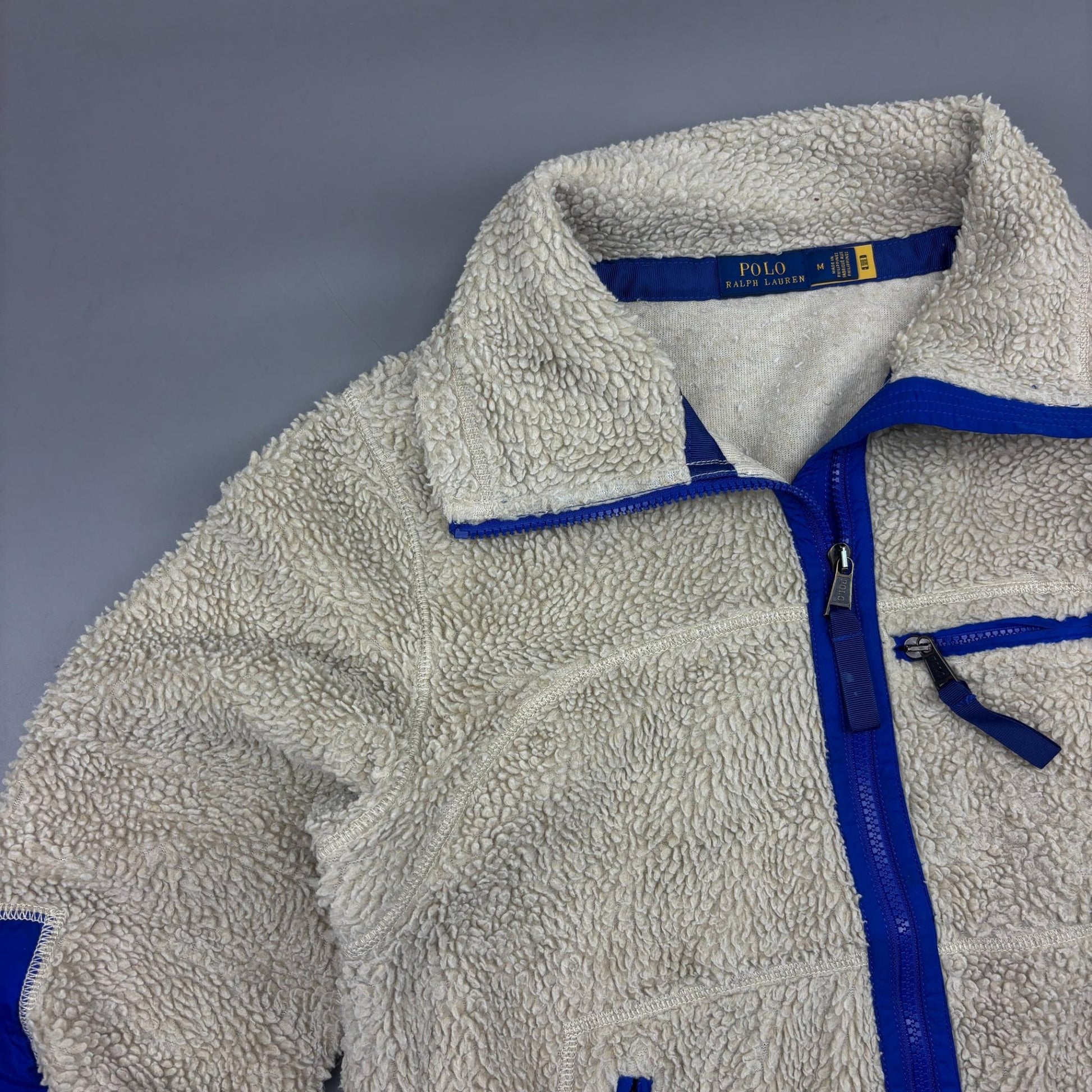 Beige Ralph Lauren Fleece Jacket - Men M - Very Good - Revaleur