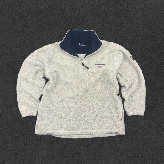 Beige Ralph Lauren Fleece Jacket - Men M - Very Good - Revaleur