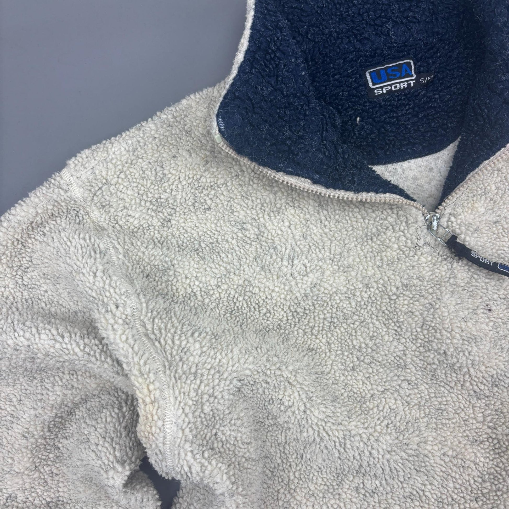 Beige Ralph Lauren Fleece Jacket - Men M - Very Good - Revaleur