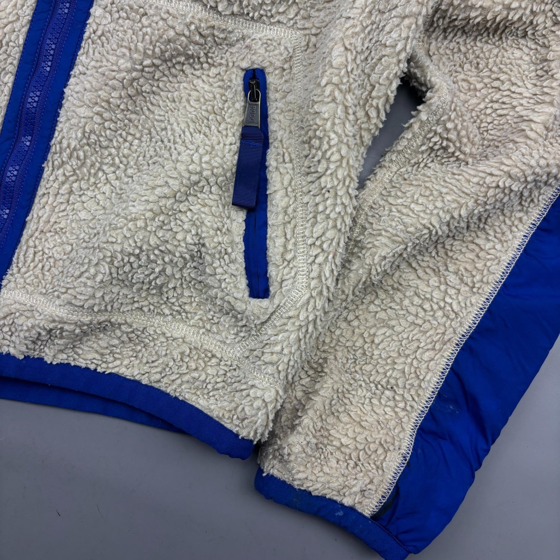 Beige Ralph Lauren Fleece Jacket - Men M - Very Good - Revaleur