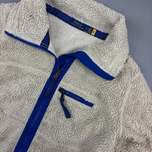 Beige Ralph Lauren Fleece Jacket - Men M - Very Good - Revaleur