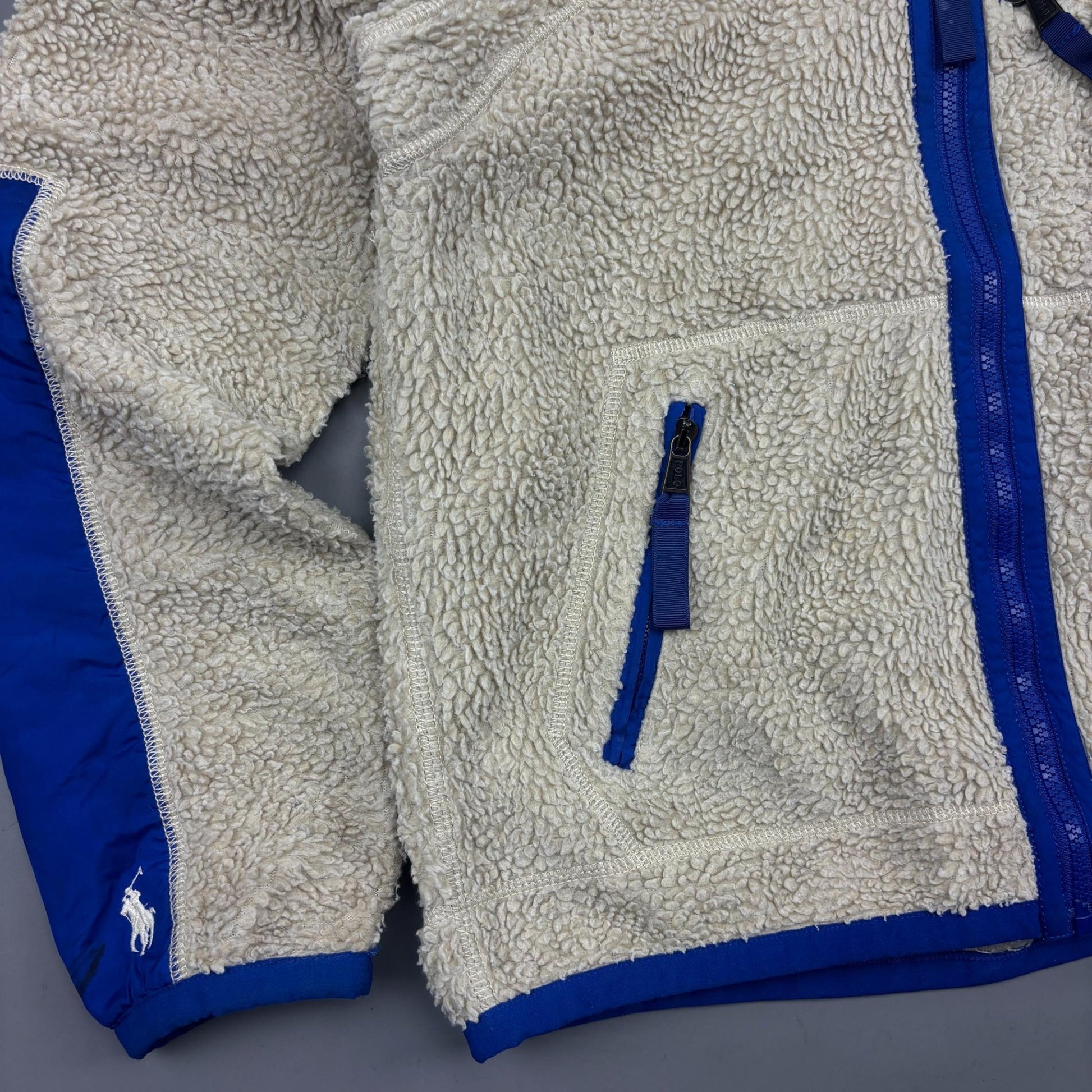 Beige Ralph Lauren Fleece Jacket - Men M - Very Good - Revaleur