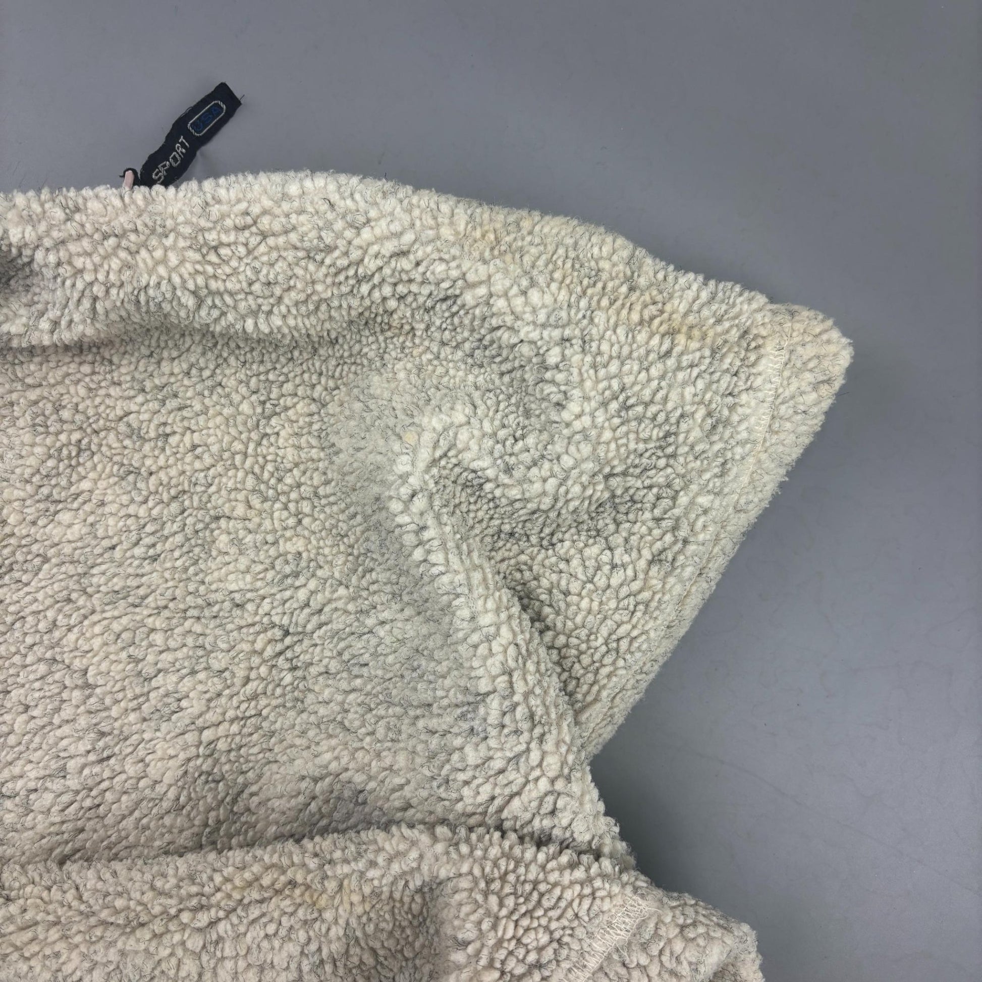 Beige Ralph Lauren Fleece Jacket - Men M - Very Good - Revaleur