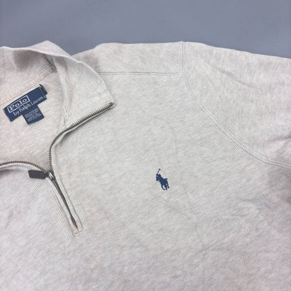 Beige Ralph Lauren Half Zip - Men M - Very Good - Revaleur