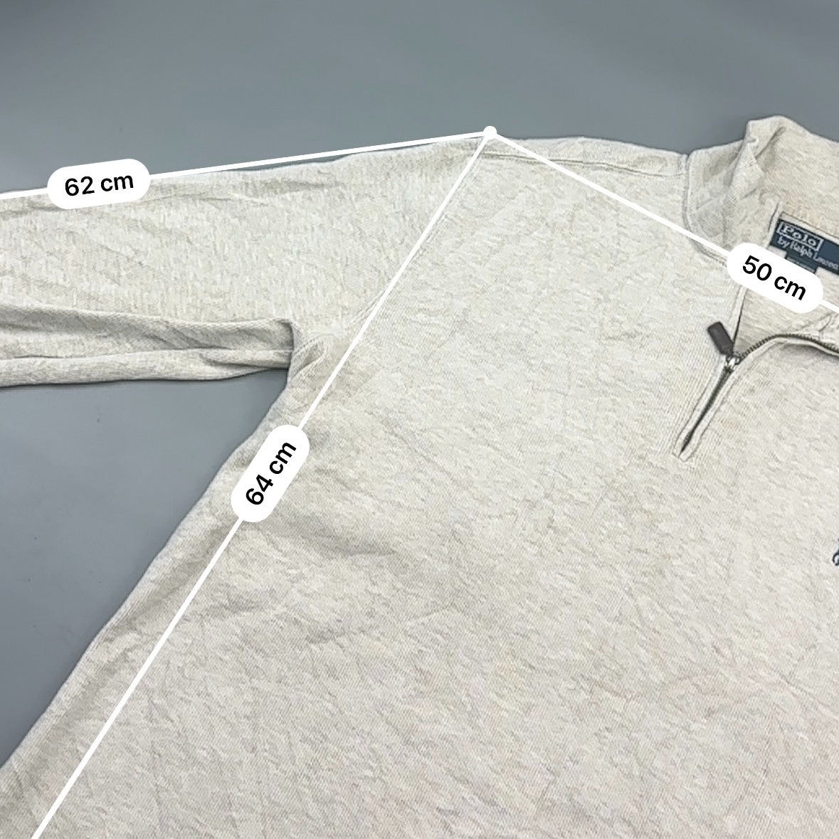 Beige Ralph Lauren Half Zip - Men M - Very Good - Revaleur