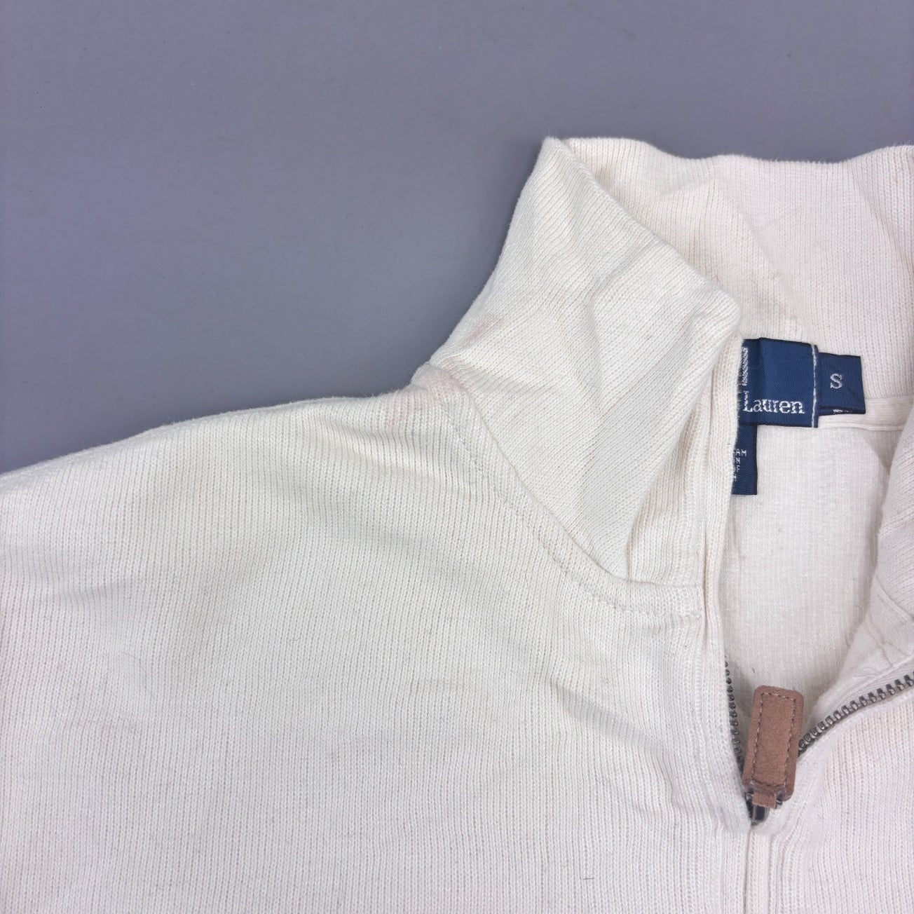 Beige Ralph Lauren Half Zip - Men S - Very Good - Revaleur