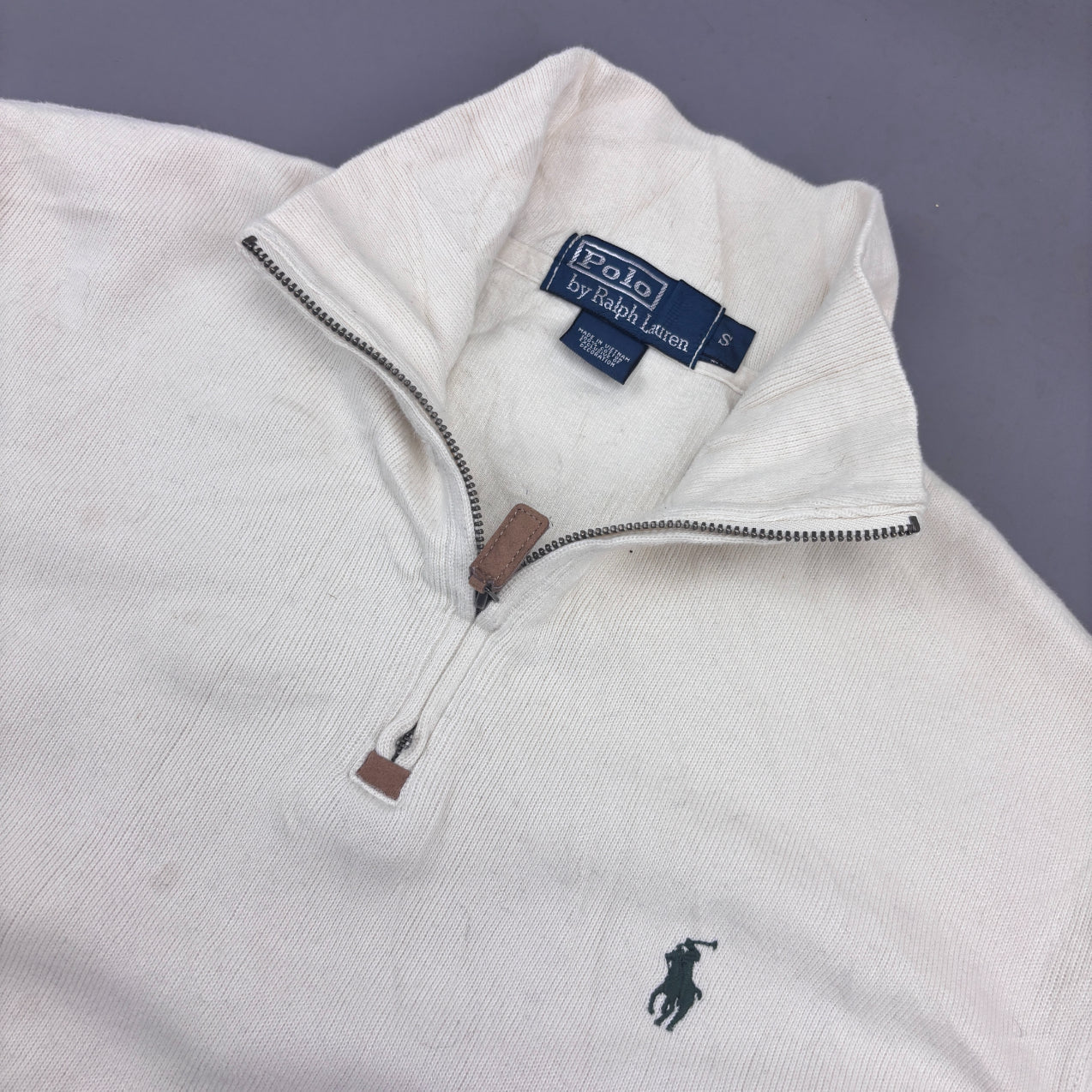Beige Ralph Lauren Half Zip - Men S - Very Good - Revaleur