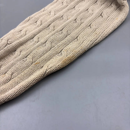 Beige Ralph Lauren Knitted Long - Sleeve Polo Shirt - M - Good Condition - Revaleur