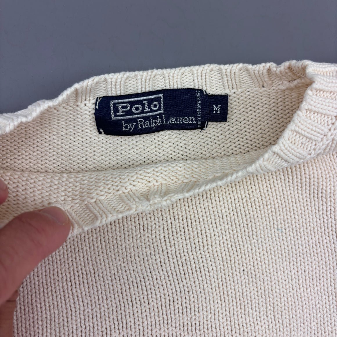 Beige Ralph Lauren Knitted Sweater - Men M - Very Good - Revaleur