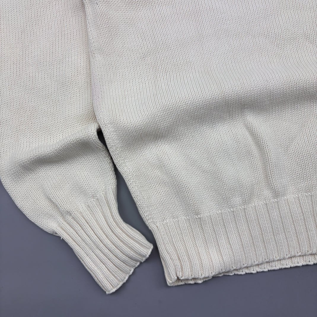 Beige Ralph Lauren Knitted Sweater - Men M - Very Good - Revaleur