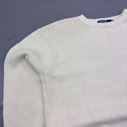 Beige Ralph Lauren Knitted Sweater - Men M - Very Good - Revaleur