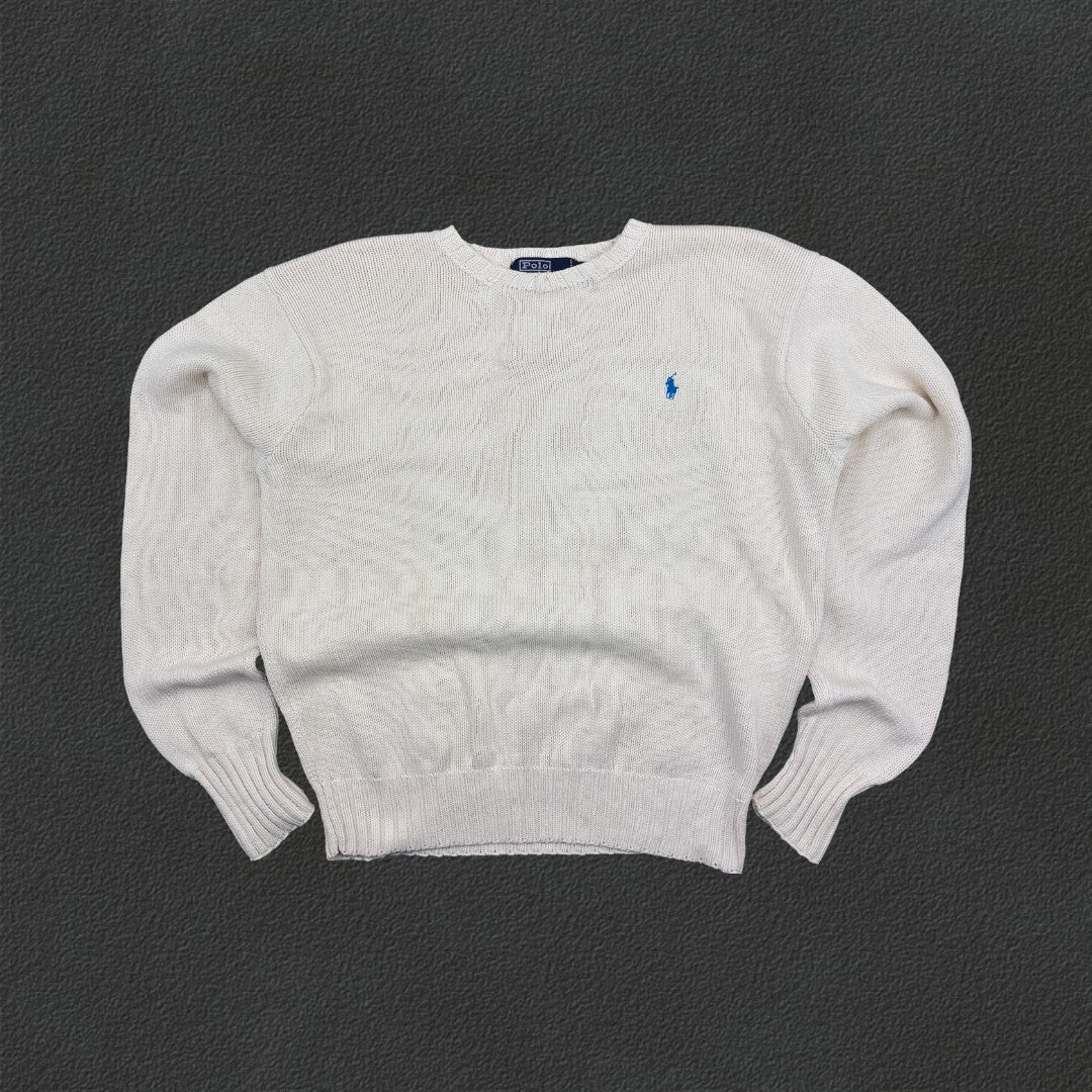 Beige Ralph Lauren Knitted Sweater - Men M - Very Good - Revaleur