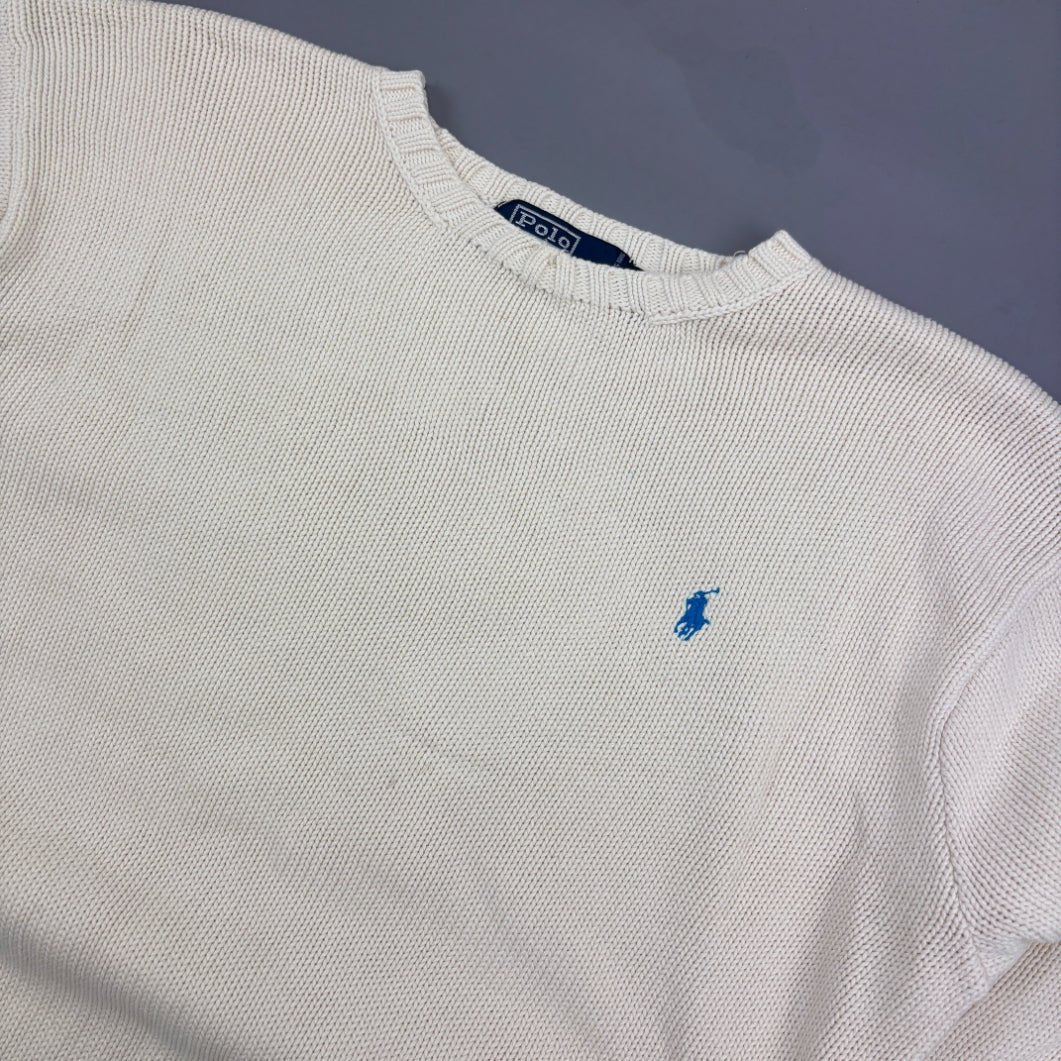 Beige Ralph Lauren Knitted Sweater - Men M - Very Good - Revaleur