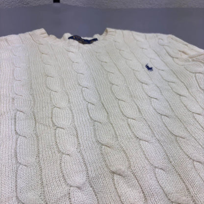 Beige Ralph Lauren Knitted Sweater - S - Excellent Condition - Revaleur