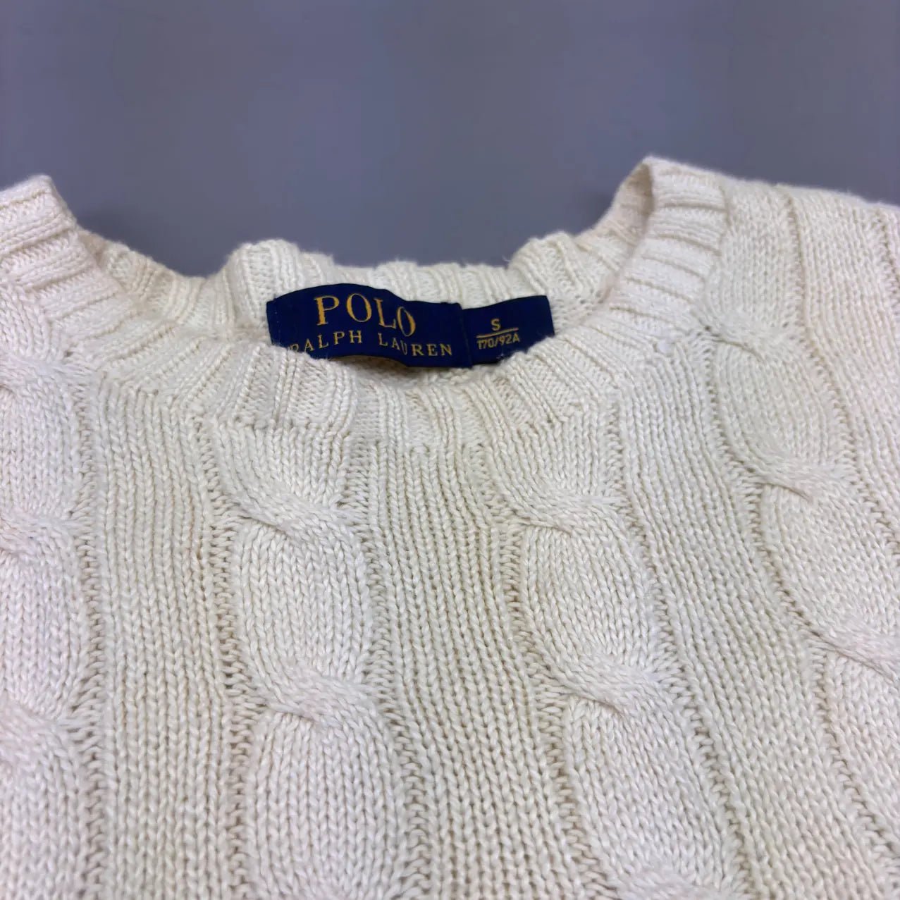 Beige Ralph Lauren Knitted Sweater - S - Excellent Condition - Revaleur