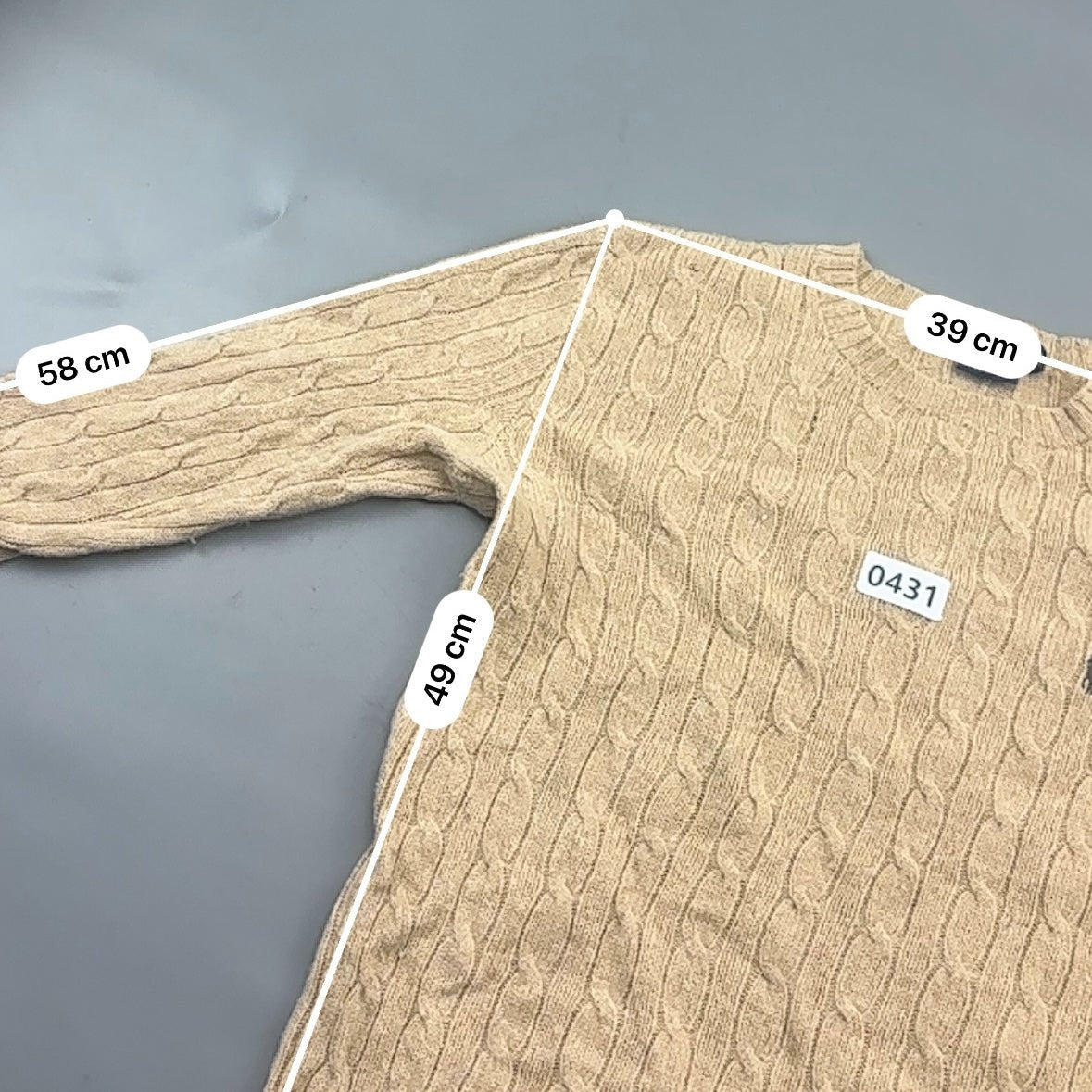 Beige Ralph Lauren Knitted Sweater - Women M - Very Good - Revaleur