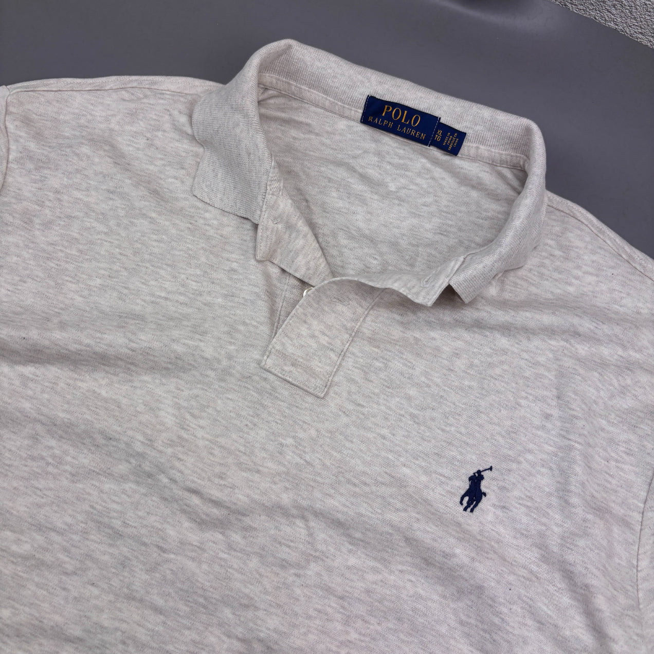 Beige Ralph Lauren Polo Shirt - Men XL - Very Good - Revaleur