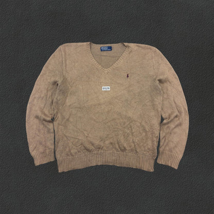 Beige Ralph Lauren V - neck Sweater - S - Very Good - Revaleur