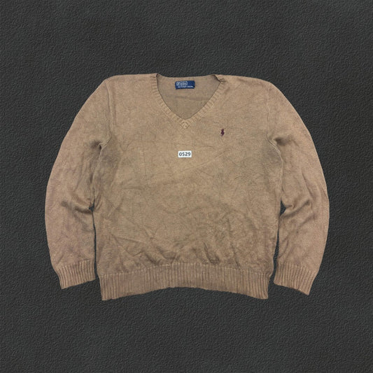 Beige Ralph Lauren V - neck Sweater - S - Very Good - Revaleur