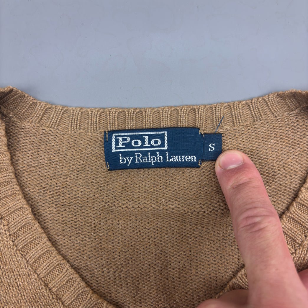 Beige Ralph Lauren V - neck Sweater - S - Very Good - Revaleur