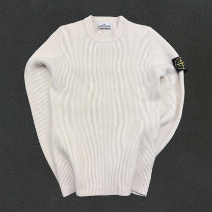 Beige Stone Island Knitted Sweater - S - New - Revaleur