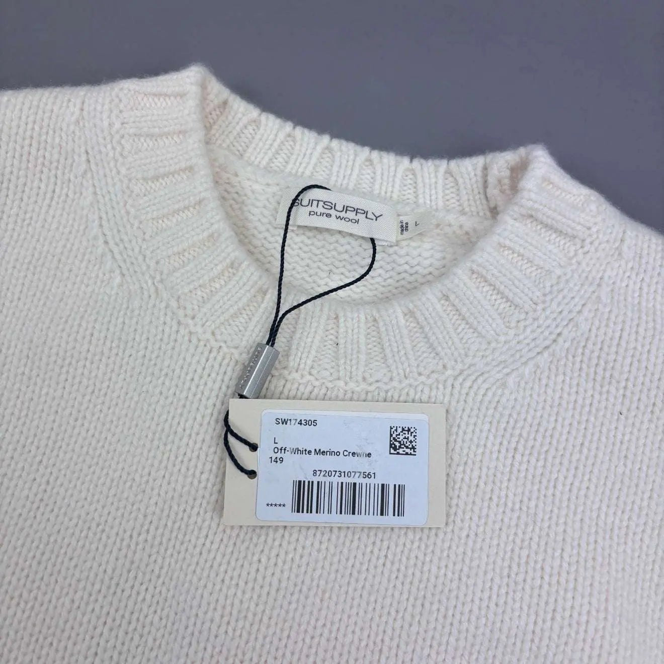 Beige Suitsupply Knitted Sweater - L - New With Tags - Revaleur