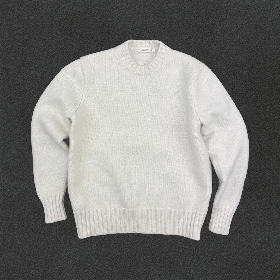 Beige Suitsupply Knitted Sweater - Men S - Very Good - Revaleur