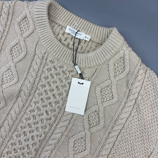 Beige Suitsupply Knitted Sweater - Men XL - New With Tags - Revaleur
