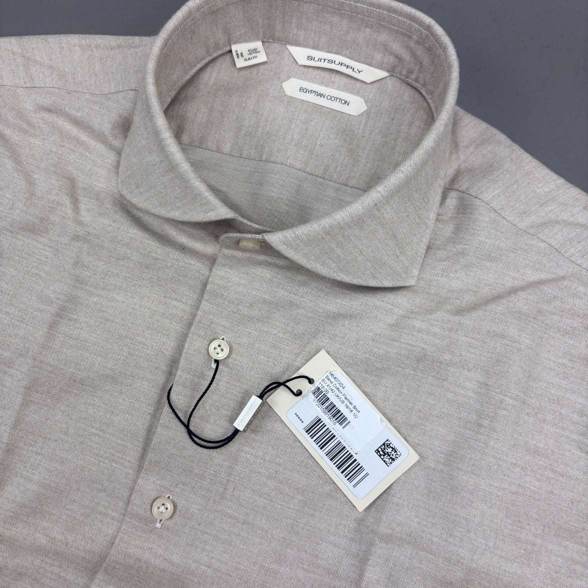 Beige Suitsupply Shirt - 42 - New With Tags - Revaleur