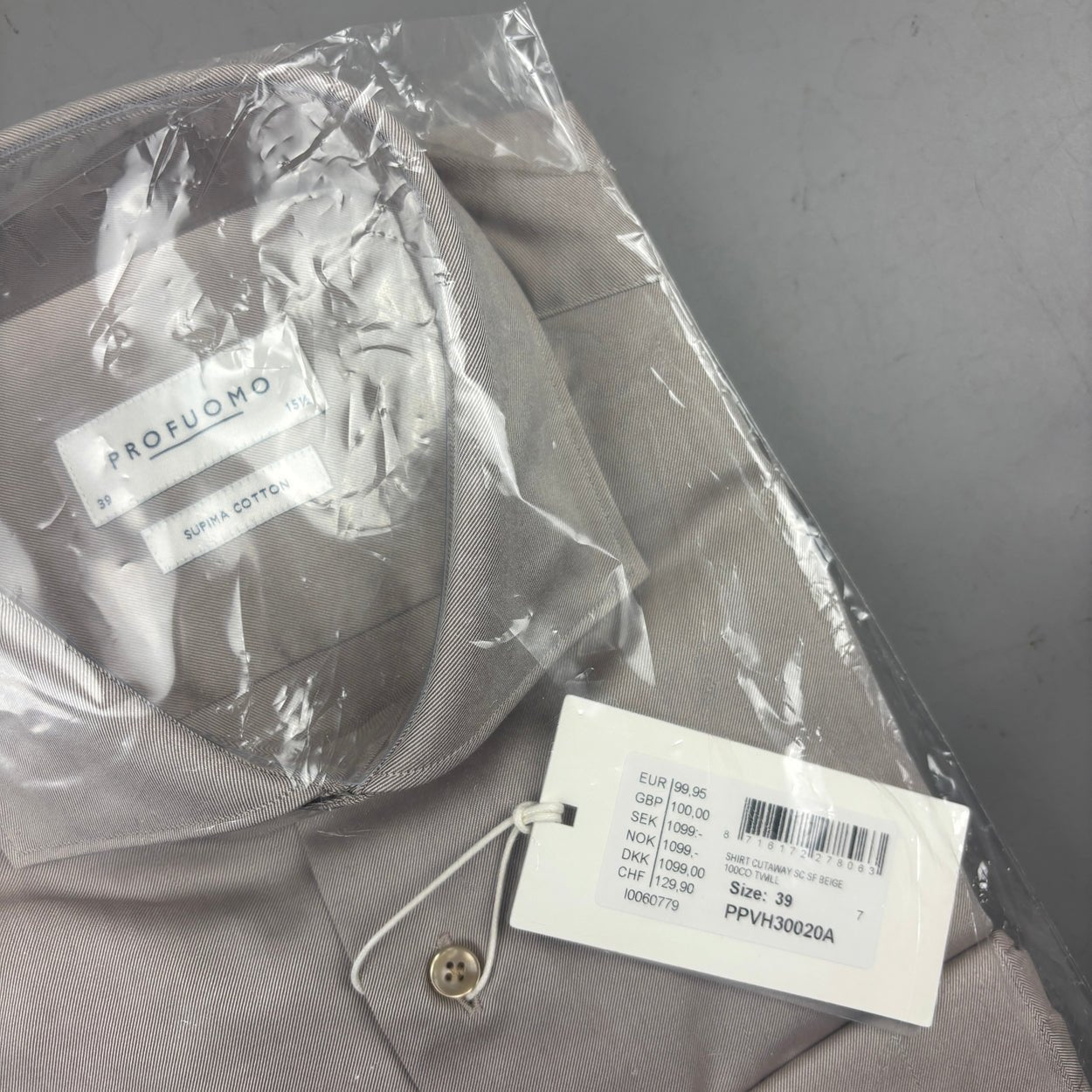 Beige Suitsupply Shirt - Men 39 - New With Tags - Revaleur
