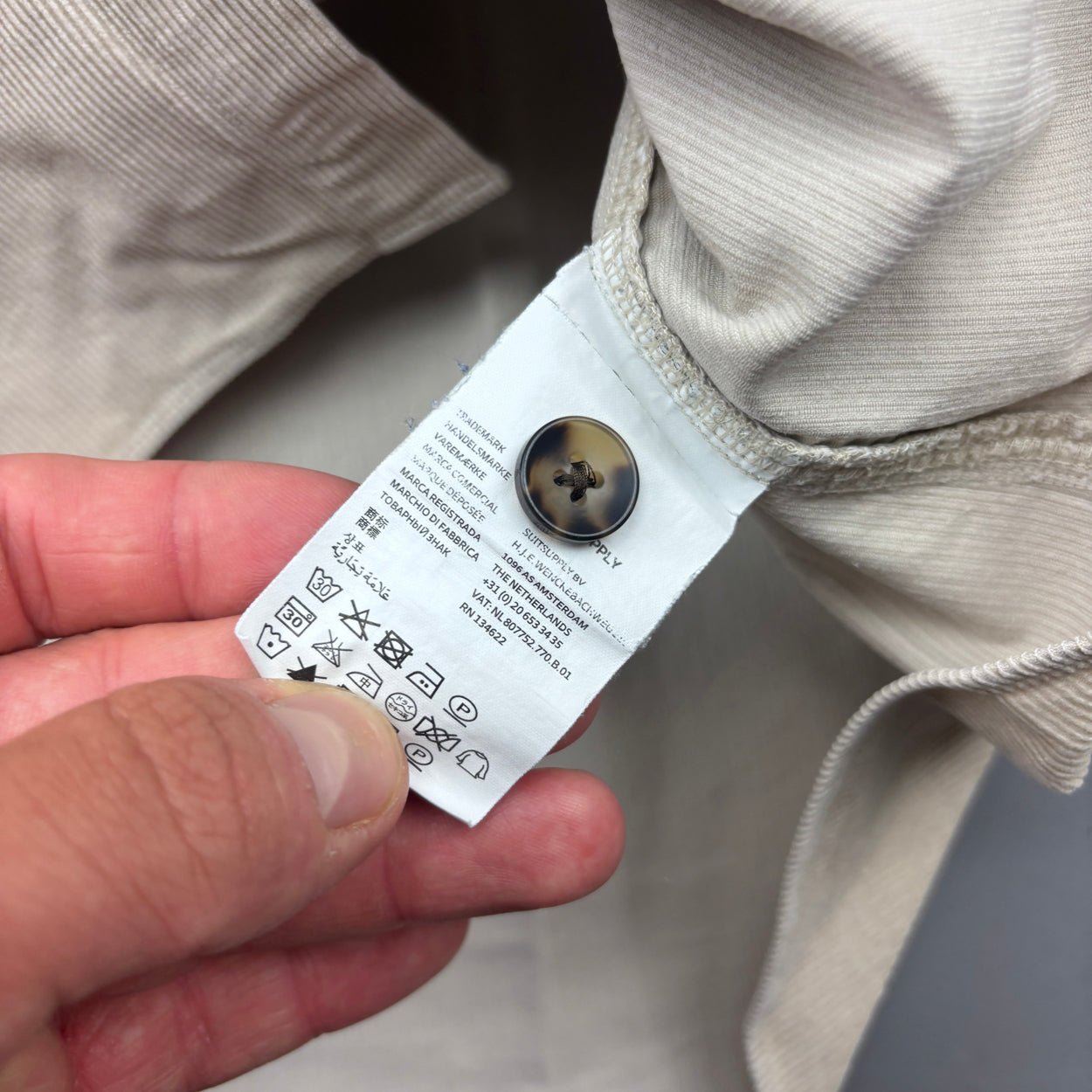 Beige Suitsupply Shirt - Men S - Very Good - Revaleur