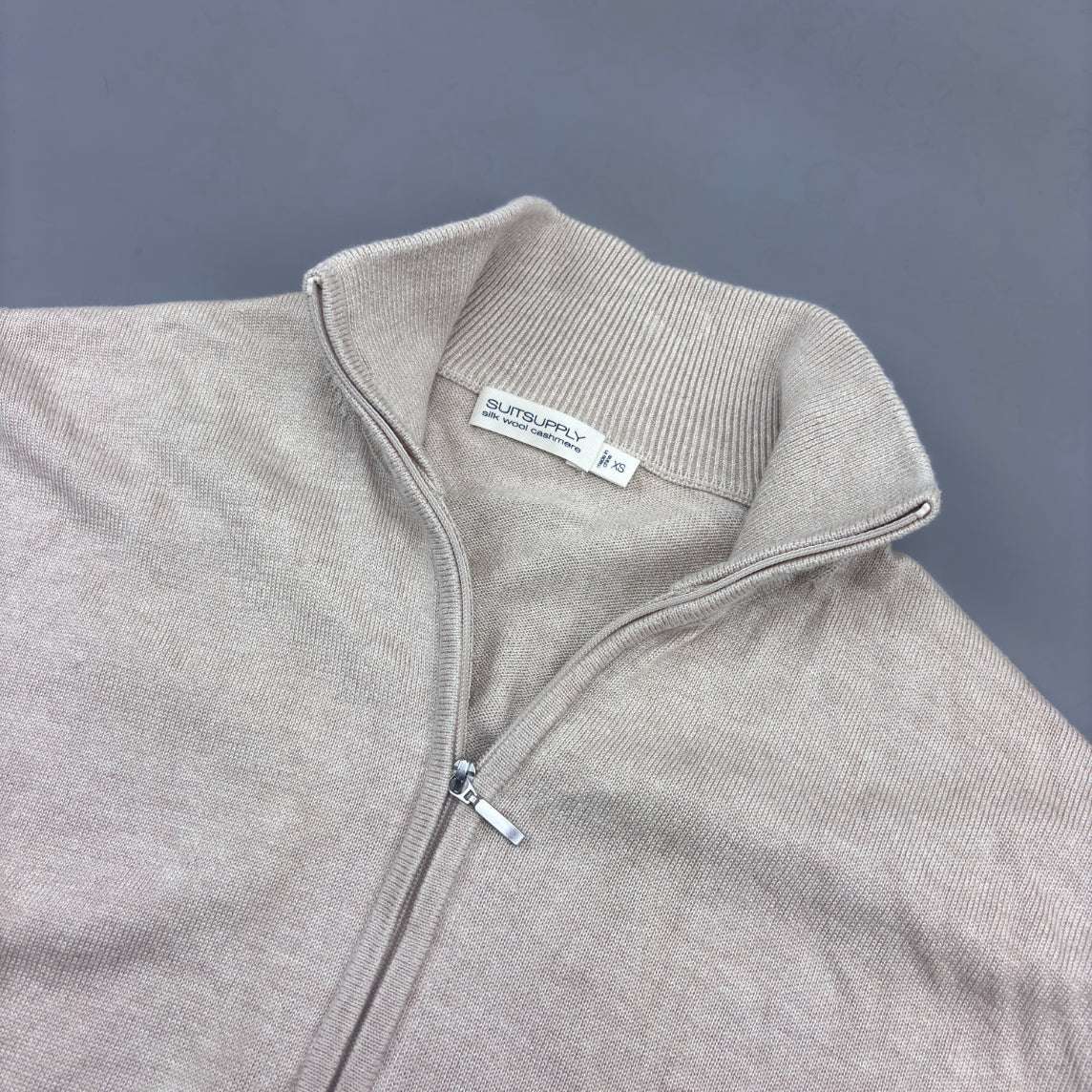 Beige Suitsupply Zip Vest - Men XS - Very Good - Revaleur