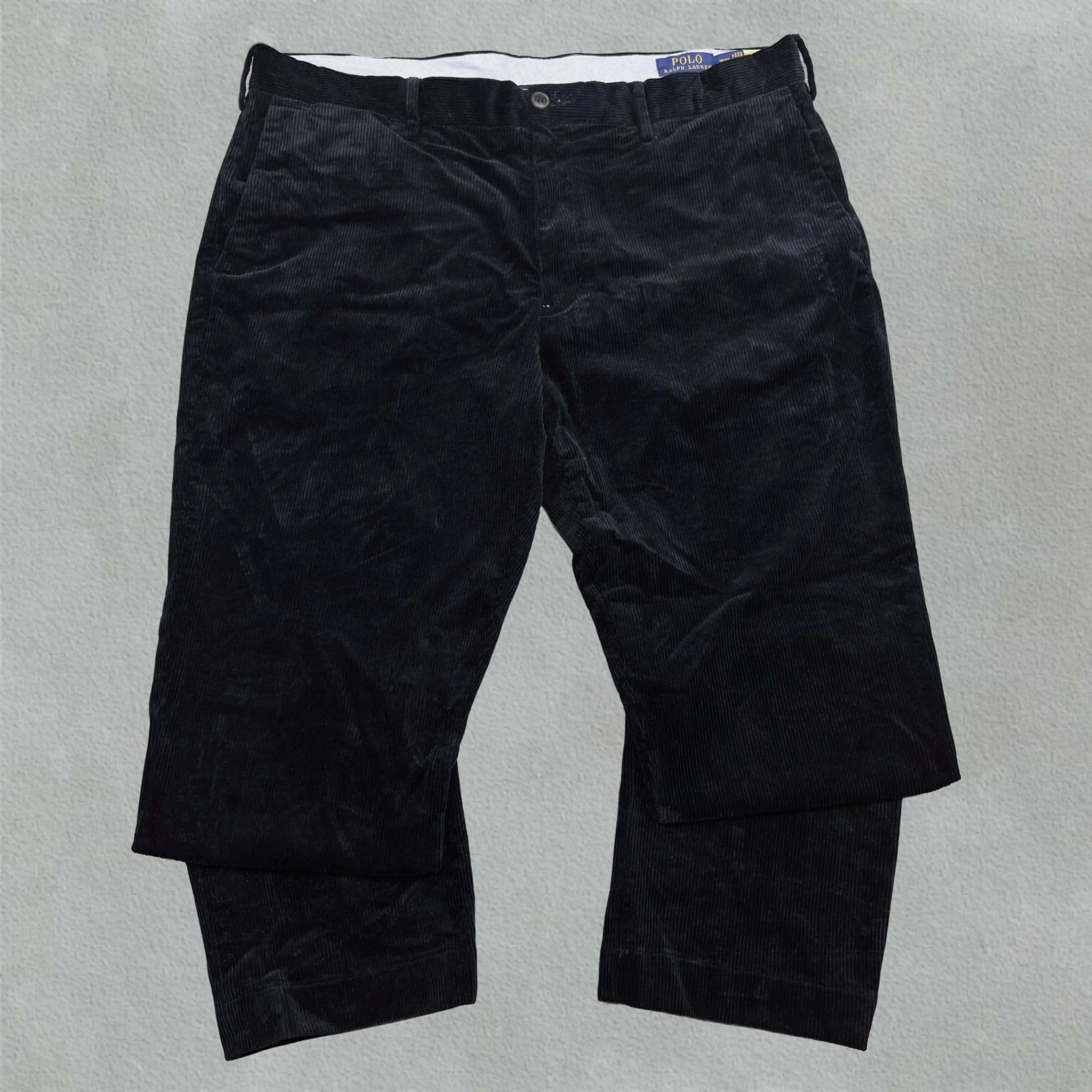 Black Corduroy Trousers Ralph Lauren - W38 - Excellent Condition - Revaleur