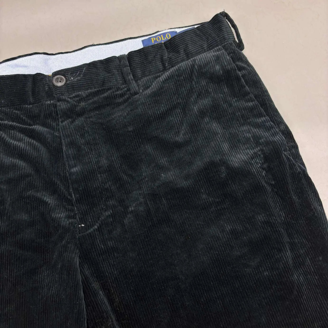 Black Corduroy Trousers Ralph Lauren - W38 - Excellent Condition - Revaleur