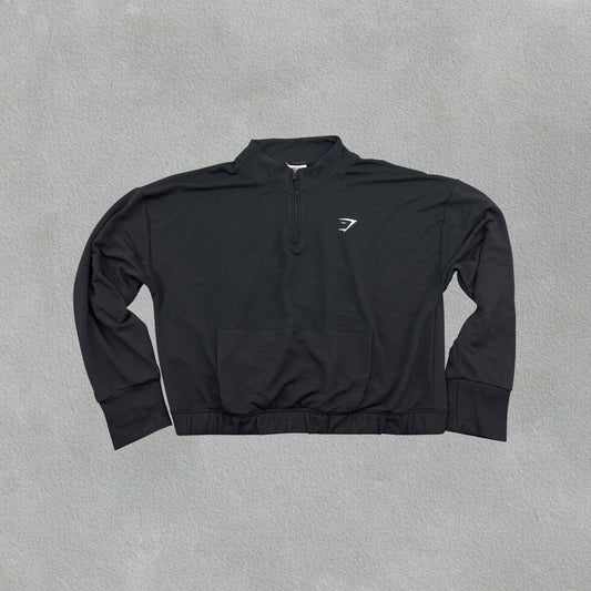 Black Gymshark Half Zip - Women XL - Very Good - Revaleur