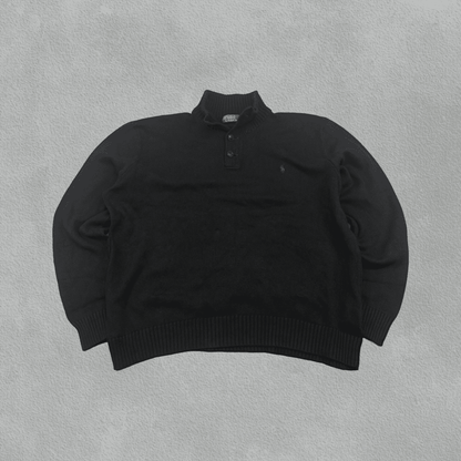 Black Ralph Lauren Buttoned Sweater - Men XXL - New - Revaleur