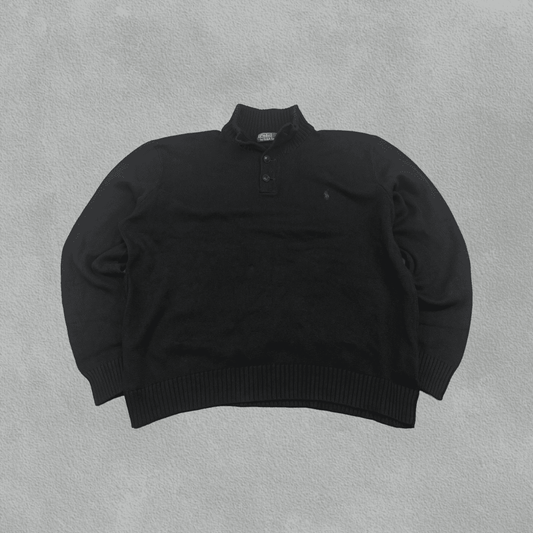 Black Ralph Lauren Buttoned Sweater - Men XXL - New - Revaleur