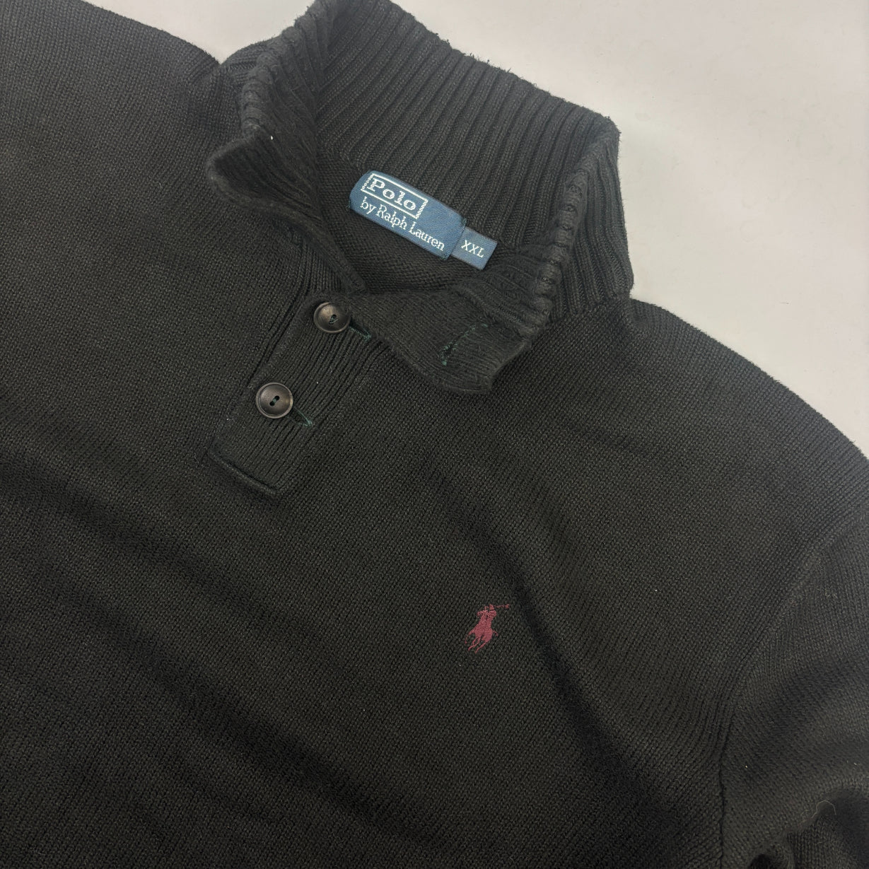 Black Ralph Lauren Buttoned Sweater - Men XXL - New - Revaleur