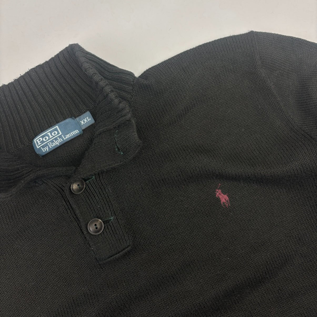 Black Ralph Lauren Buttoned Sweater - Men XXL - New - Revaleur