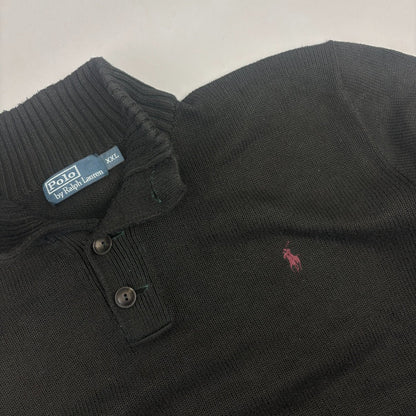 Black Ralph Lauren Buttoned Sweater - Men XXL - New - Revaleur