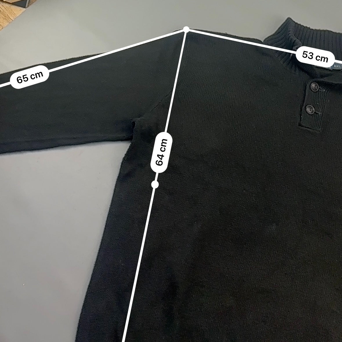 Black Ralph Lauren Buttoned Sweater - Men XXL - New - Revaleur