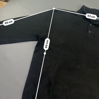 Black Ralph Lauren Buttoned Sweater - Men XXL - New - Revaleur