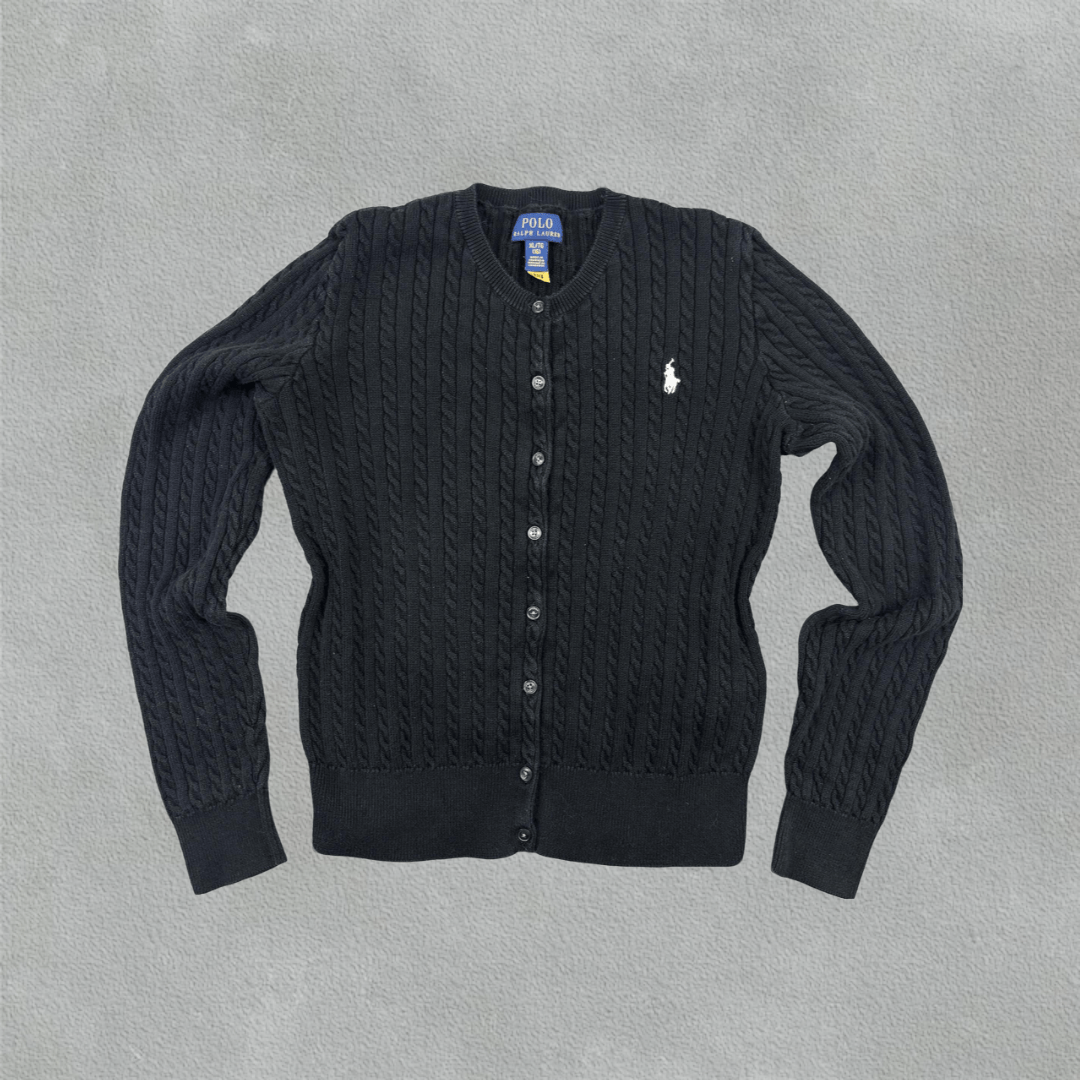 Black Ralph Lauren Cardigan - Girls XL - Very Good - Revaleur
