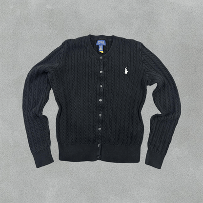 Black Ralph Lauren Cardigan - Girls XL - Very Good - Revaleur