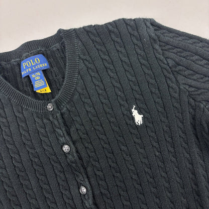 Black Ralph Lauren Cardigan - Girls XL - Very Good - Revaleur