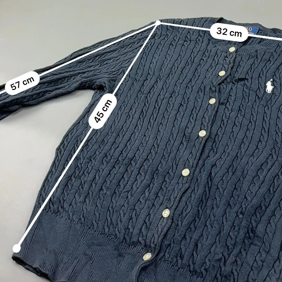 Black Ralph Lauren Cardigan Knitted Sweater - XL (Kids) - Excellent Condition - Revaleur