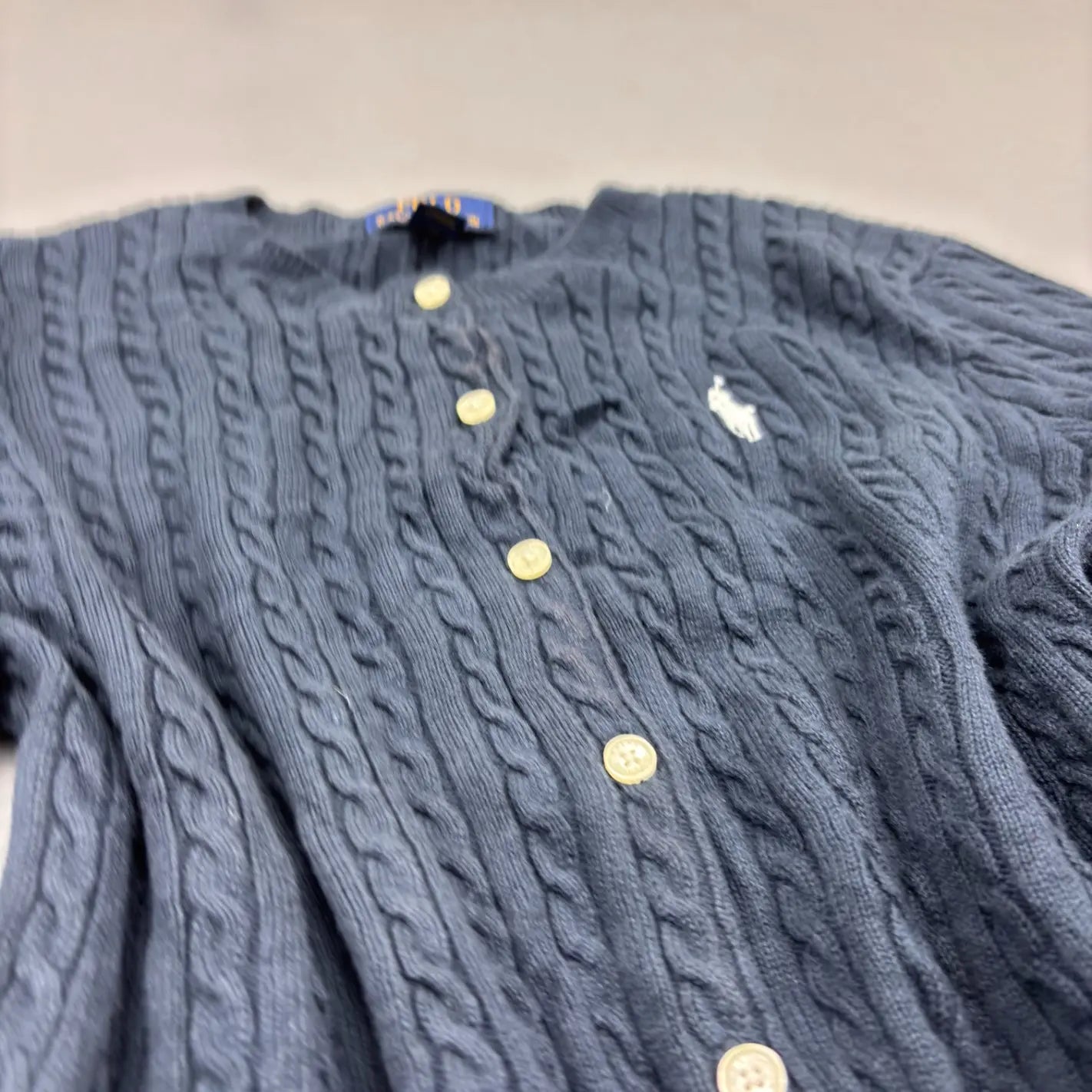 Black Ralph Lauren Cardigan Knitted Sweater - XL (Kids) - Excellent Condition - Revaleur